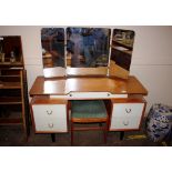 A G-plan dressing table, having triple mirrored ba