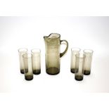 A black tinted glass lemonade set