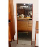 A teak framed mirror, 123cm x 45cm