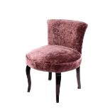 A mauve Dralon upholstered dressing table chair, r