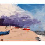 David Pegram, "Storm Over Aldeburgh" oil on board,