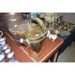A 19th Century brass hot water can
