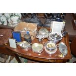 A quantity of various silver plated ware