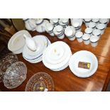 A quantity mostly white glazed dinnerware, snuff b