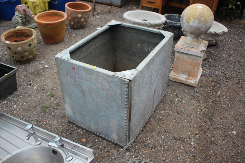 A galvanised tank