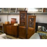 A mahogany corner cupboard