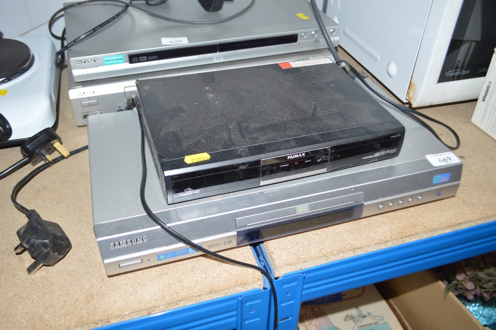 A Samsung DVD player, and a Humax Freesat HD box
