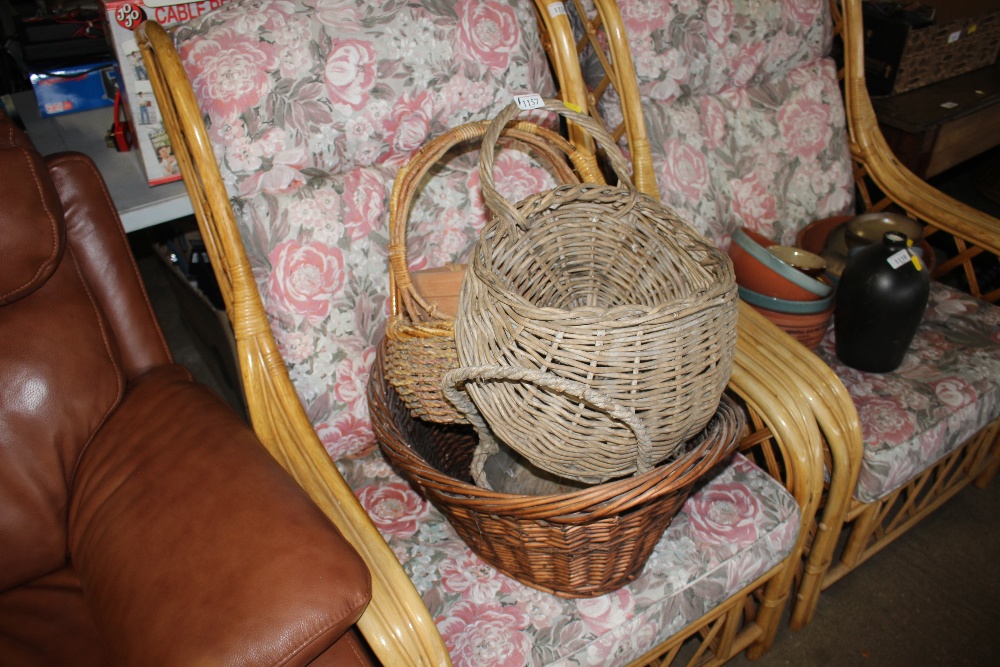 A quantity of wicker baskets