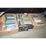 Three boxes of various books