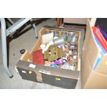 A box full of various sundry items to include; dig