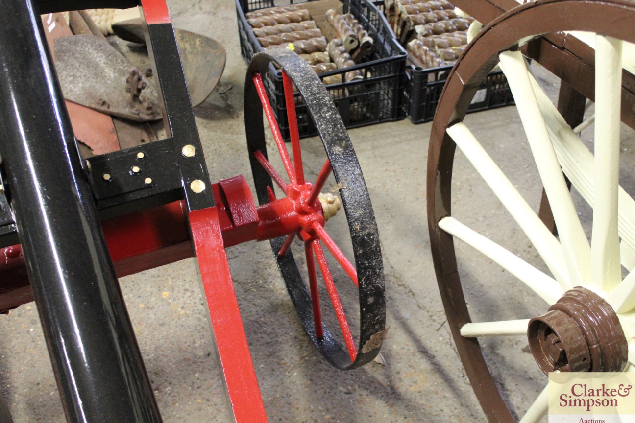 An ornamental replica field cannon with iron wheel - Image 10 of 10