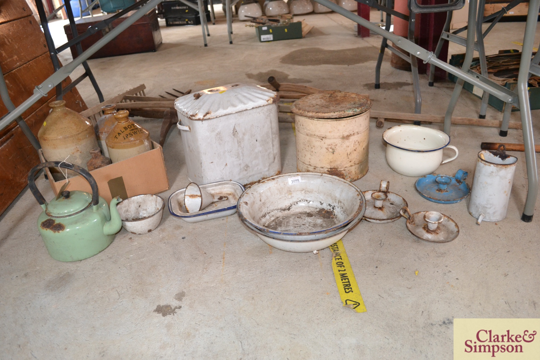 A quantity of various enamel ware , stone glazed f