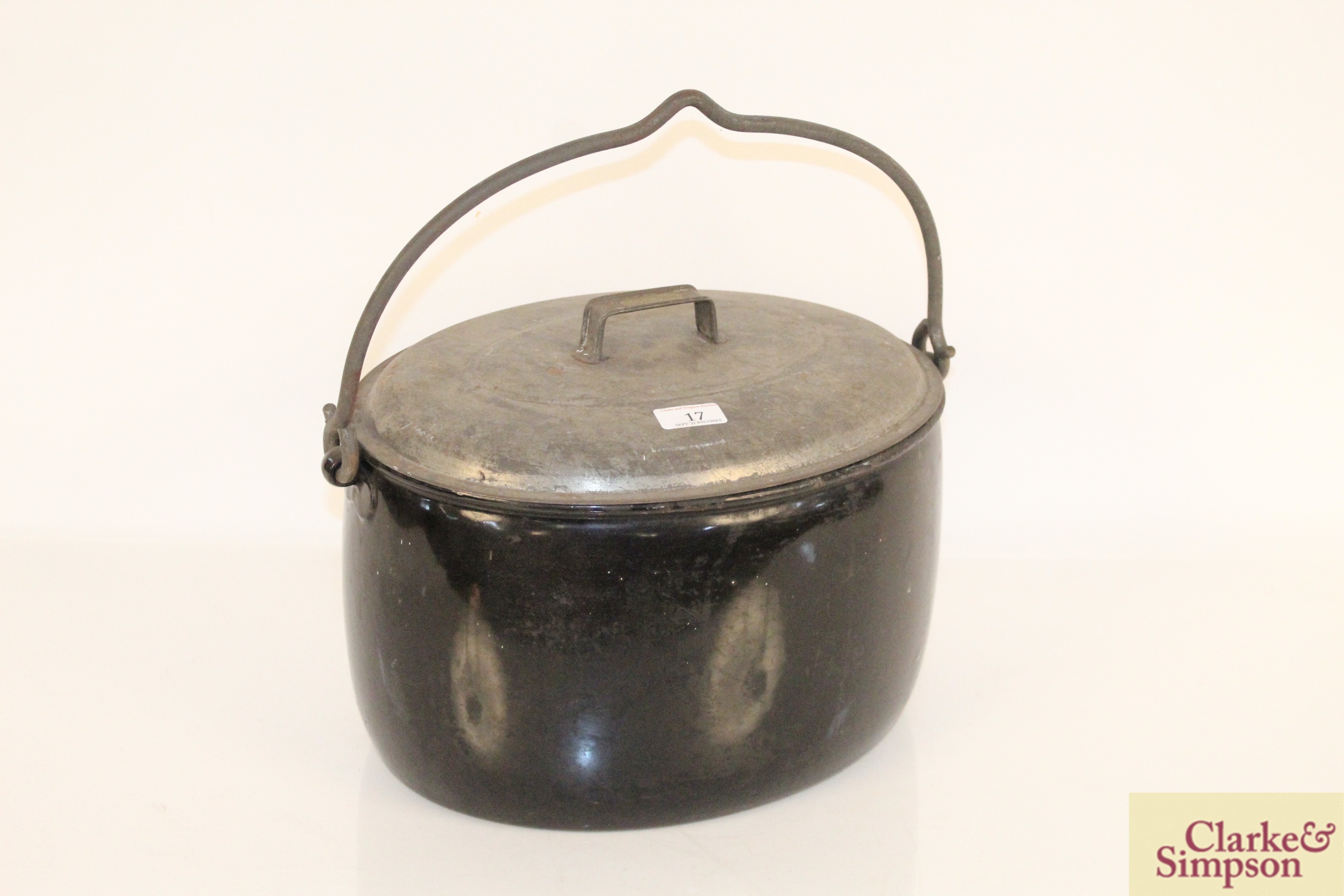 A Judge ware metal cooking pot with swing handle