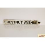 A cast metal "Chestnut Avenue" road sign, approx.