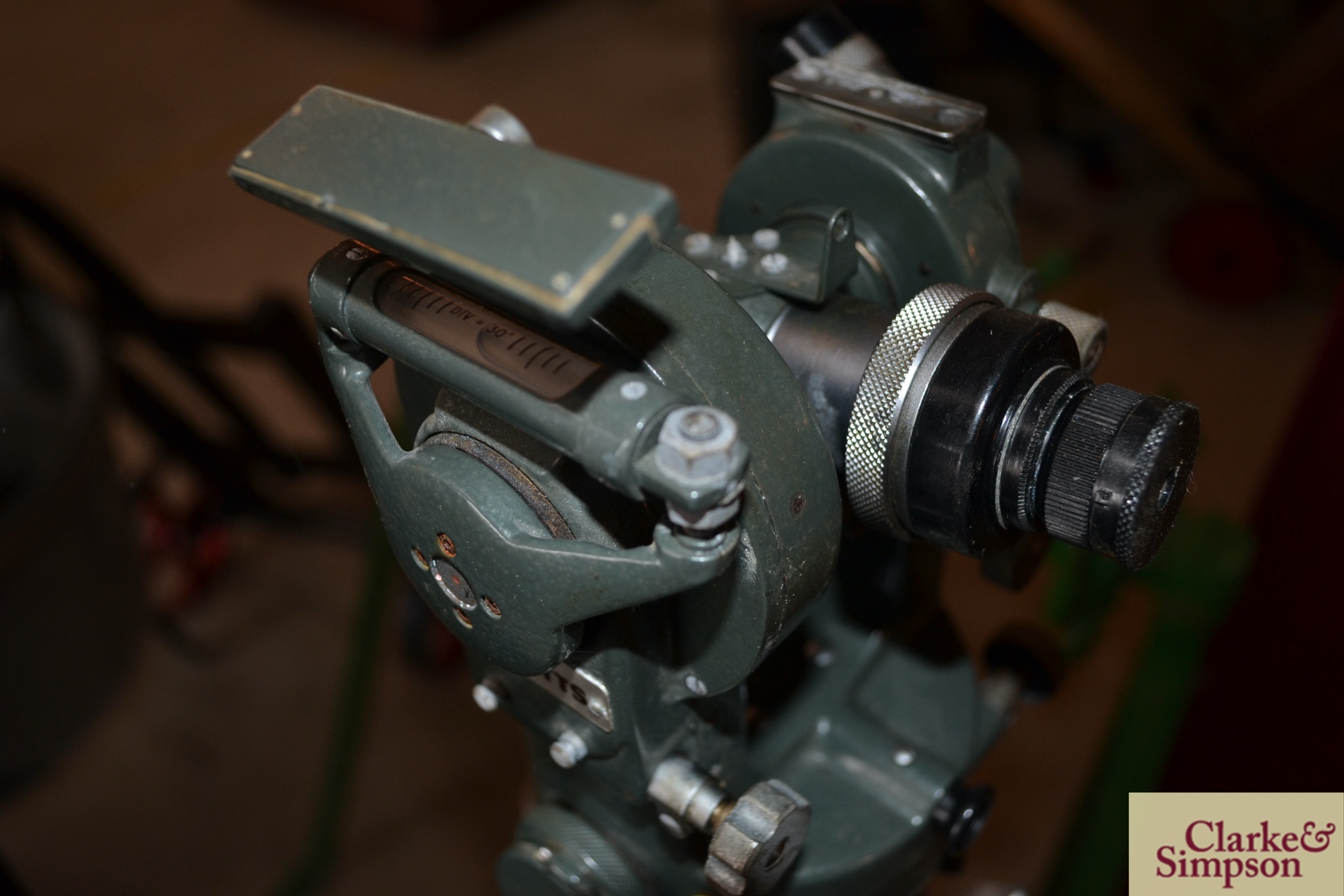 A Watts theodolite on tripod adjustable stand comp - Image 6 of 6