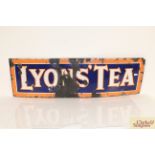 A "Lyons Tea" enamel advertising sign, 18 3/4 inches x 58 3/4 inches AF