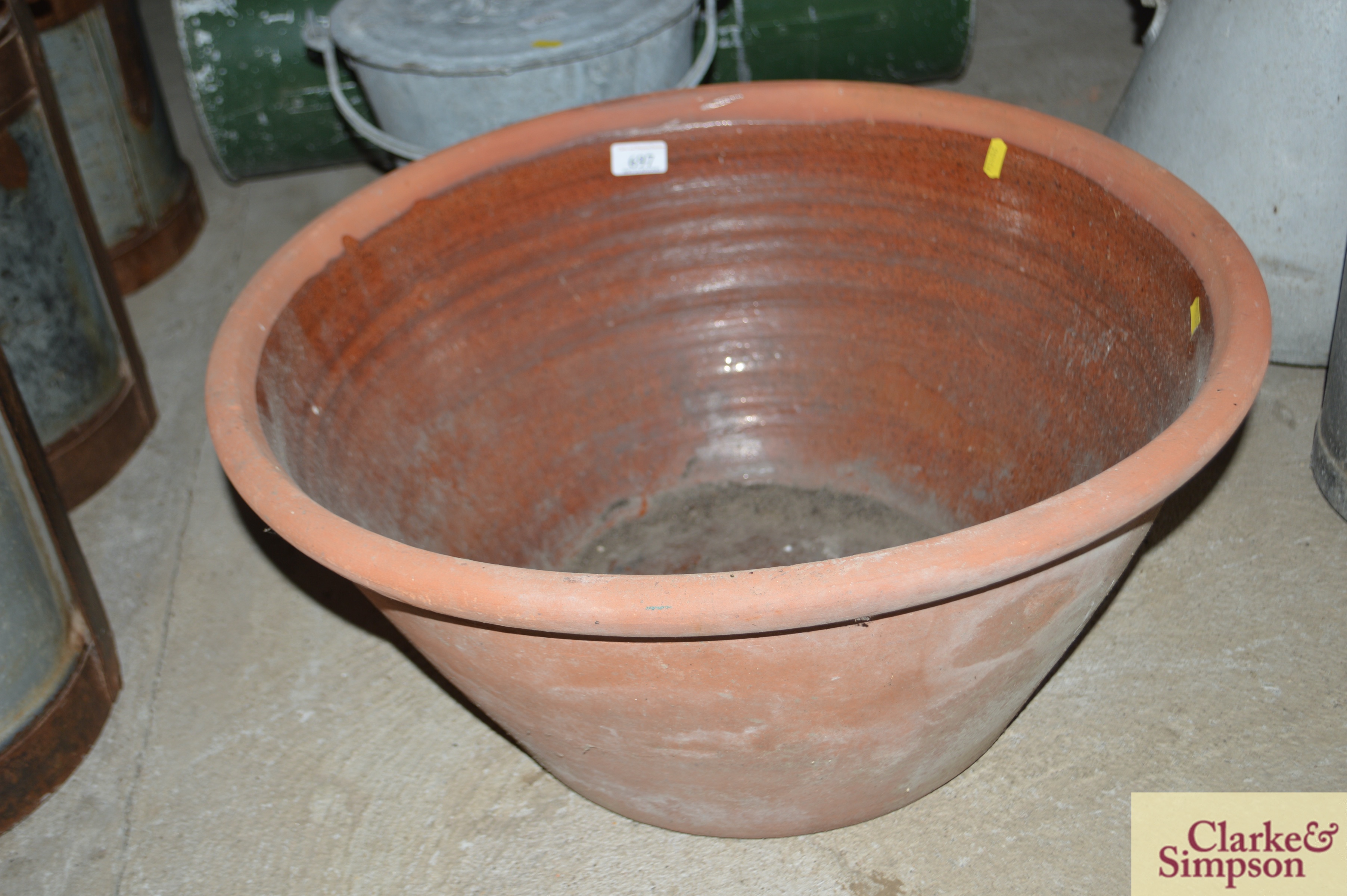 A large earthenware planter