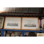 Two 19th Century coloured lithographs, "Ships of t