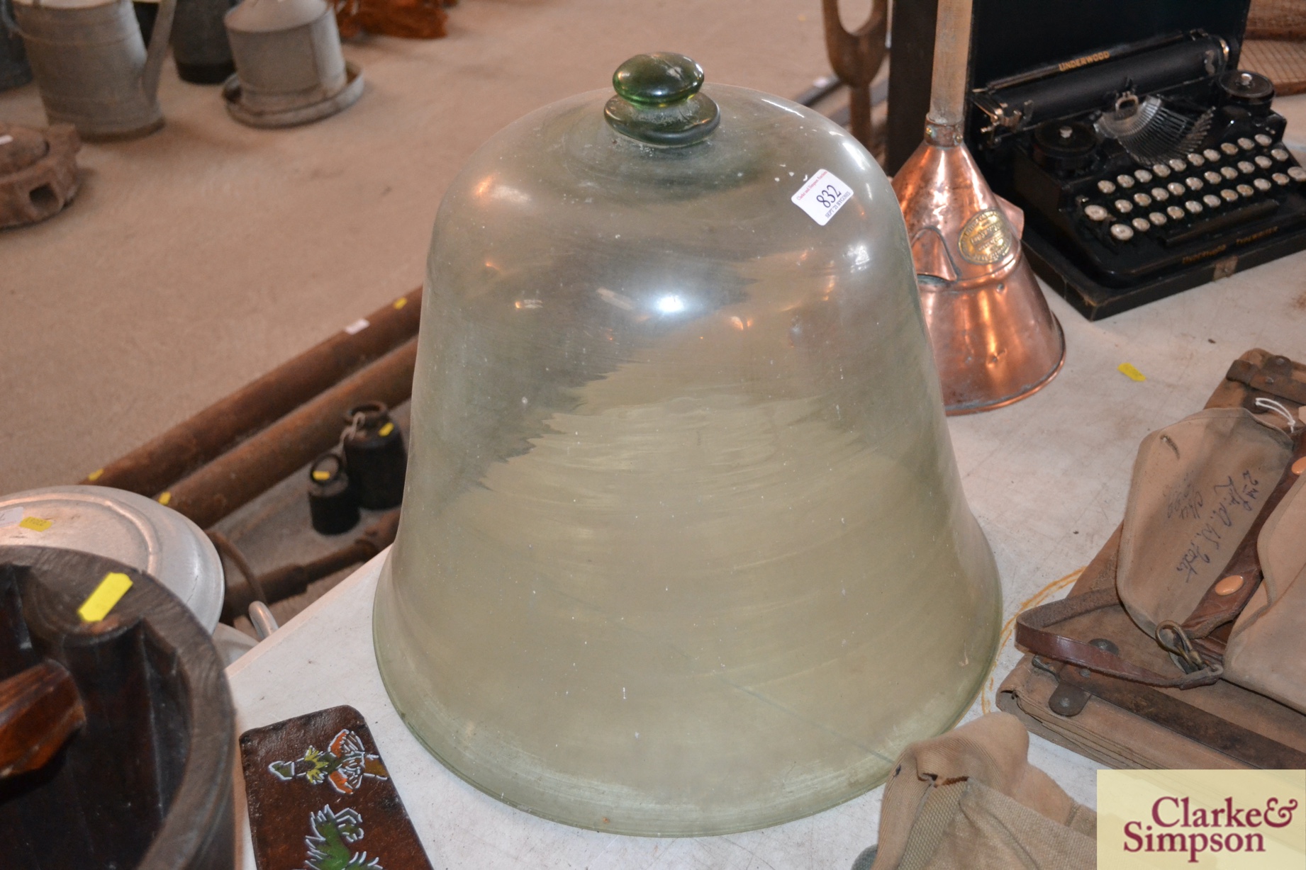 A Victorian glass bell cloche - Image 2 of 2