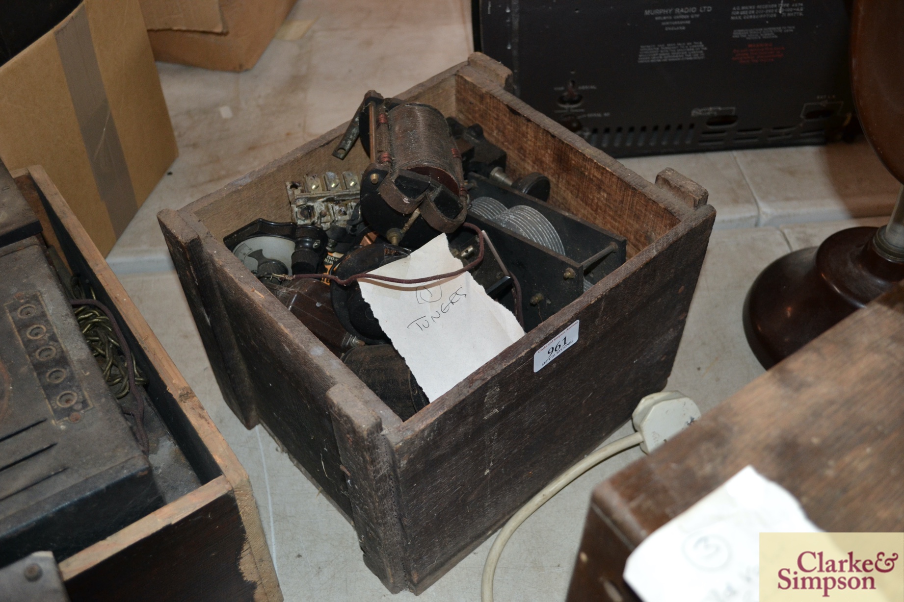 A box of vintage radio tuners