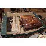 A rosewood trinket box AF and various vintage wo