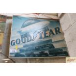 A tin advertising sign for "Goodyear", approx. 13½