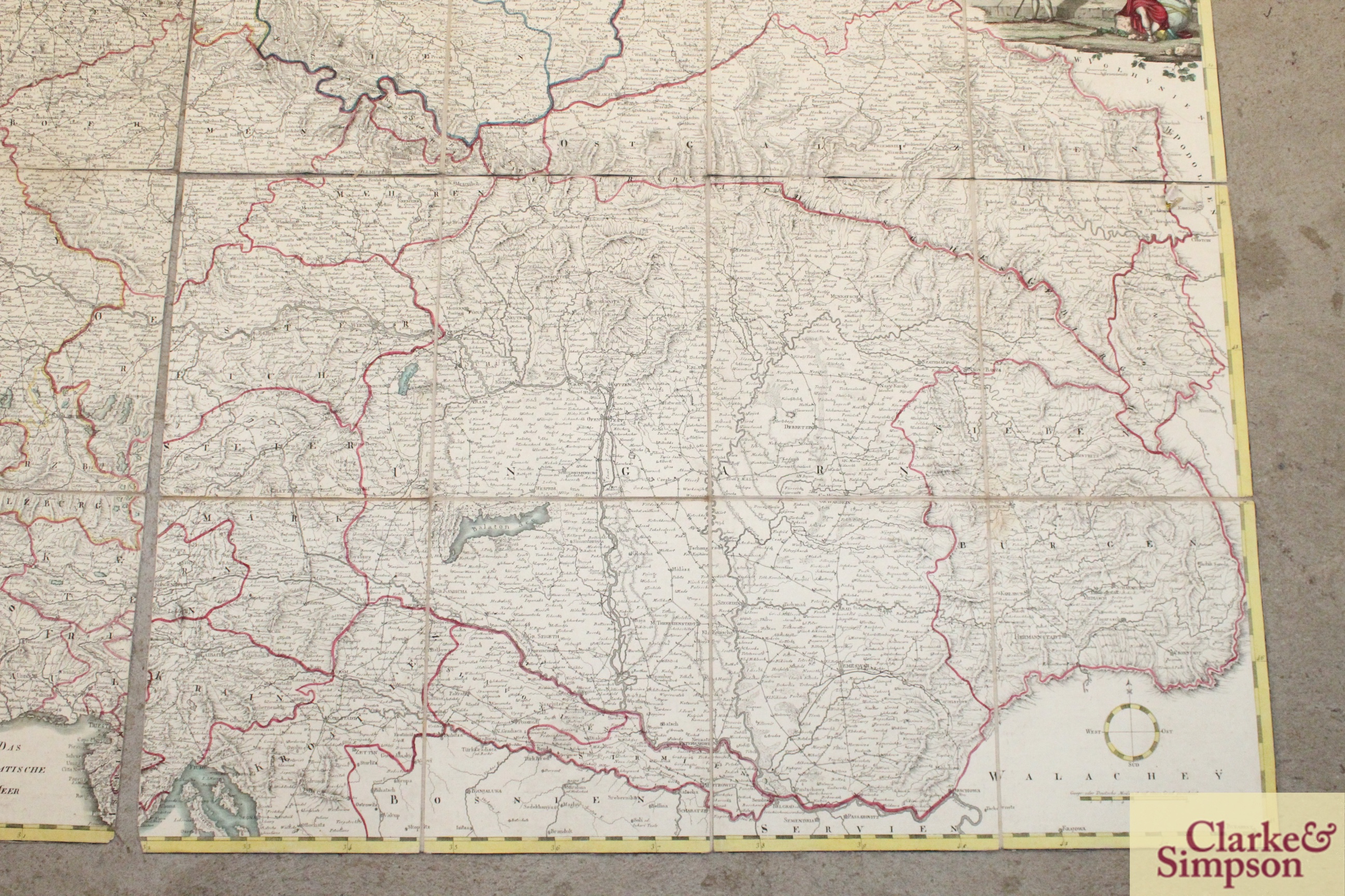 An 1800 four section map of the Deutschlands by Ig - Image 4 of 5