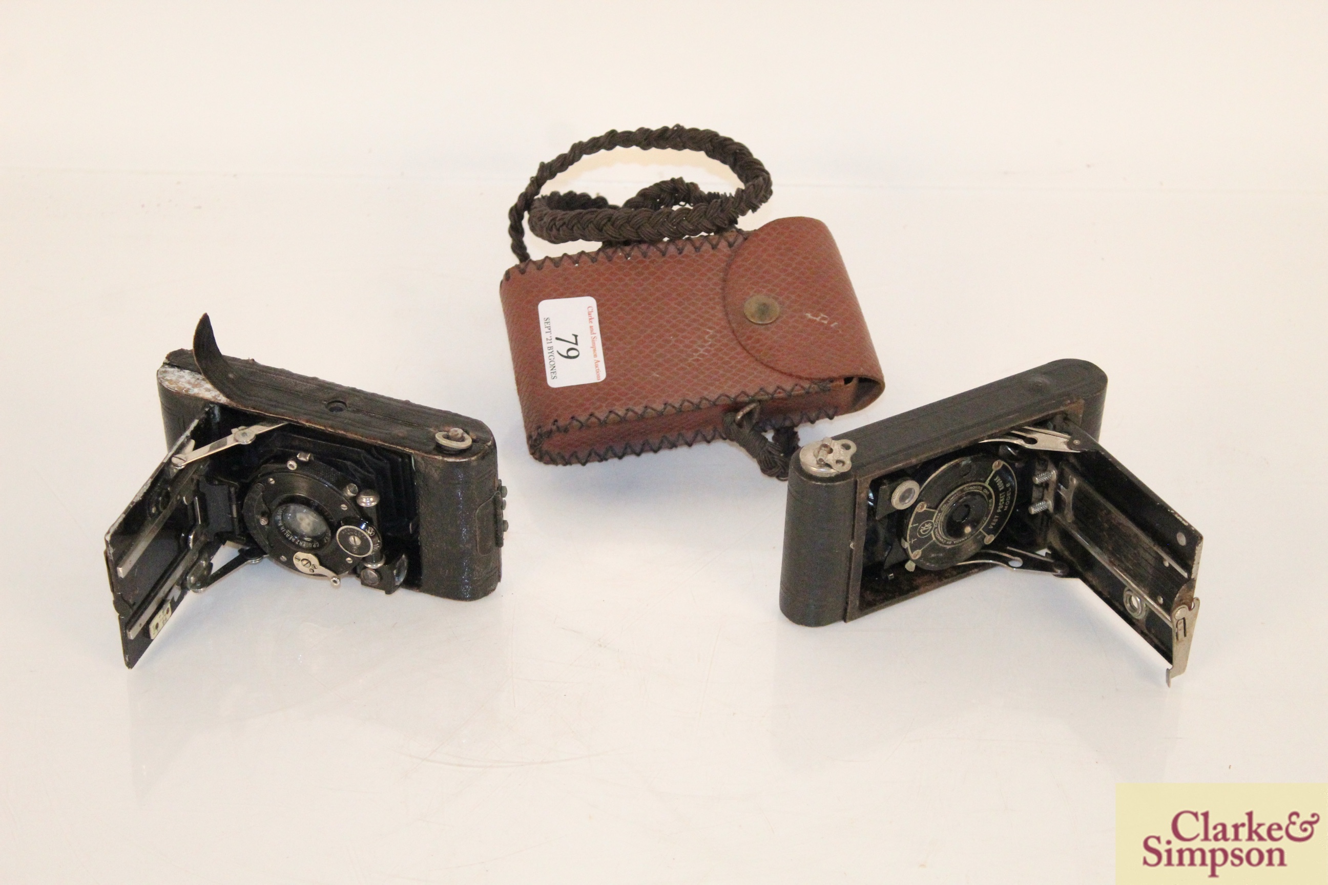 A vest pocket Kodak camera Model B and a CP Goerz