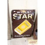 An enamel advertising sign for "Will's Star Cigare