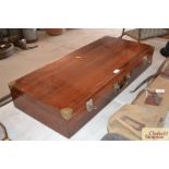 A mahogany and brass mounted gun case