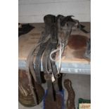 A quantity of heavy horse plough leather