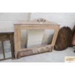A late Victorian / Edwardian pine framed overmante