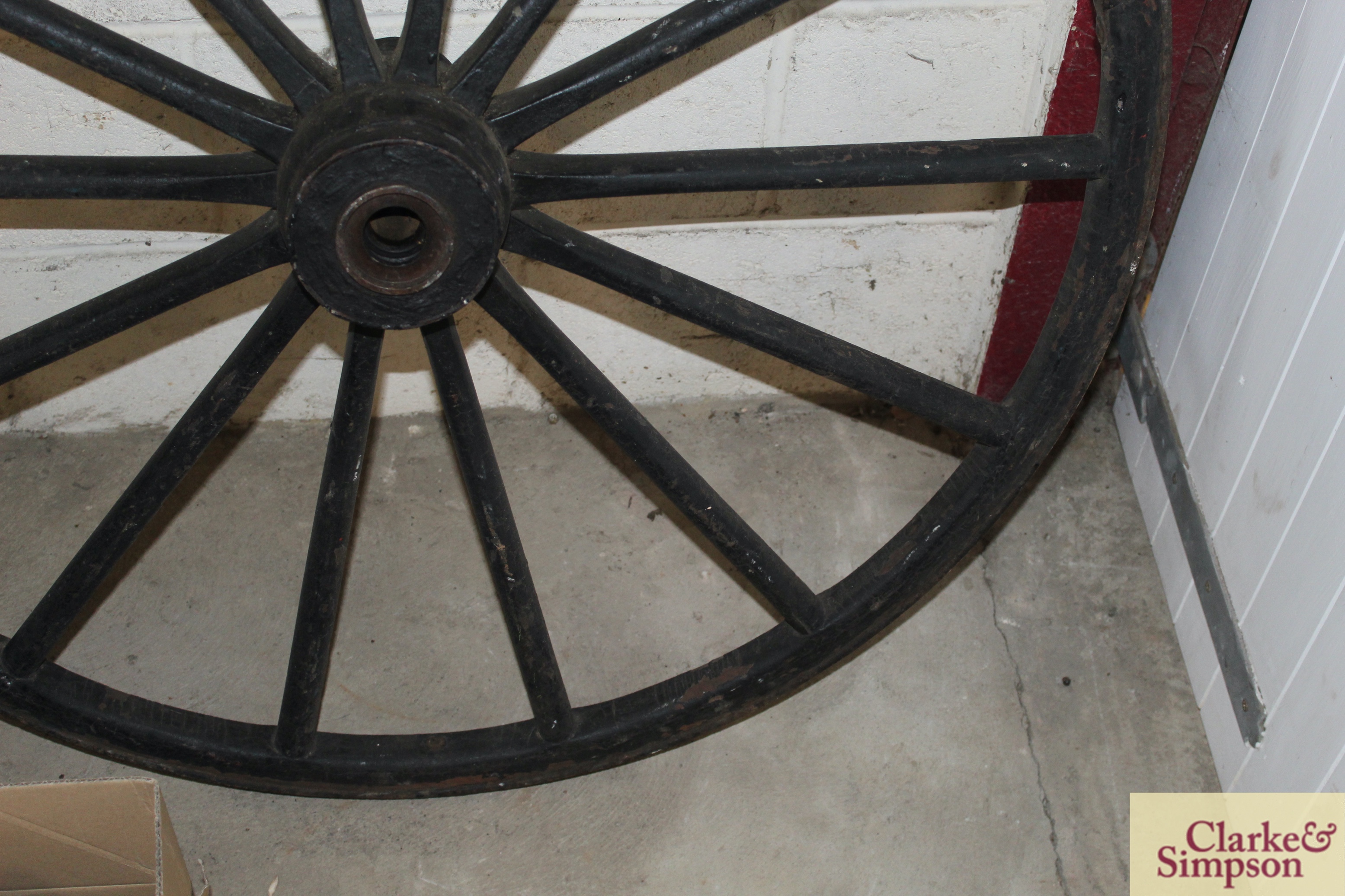 A vintage carriage wheel approx. 42" dia. - Image 3 of 6