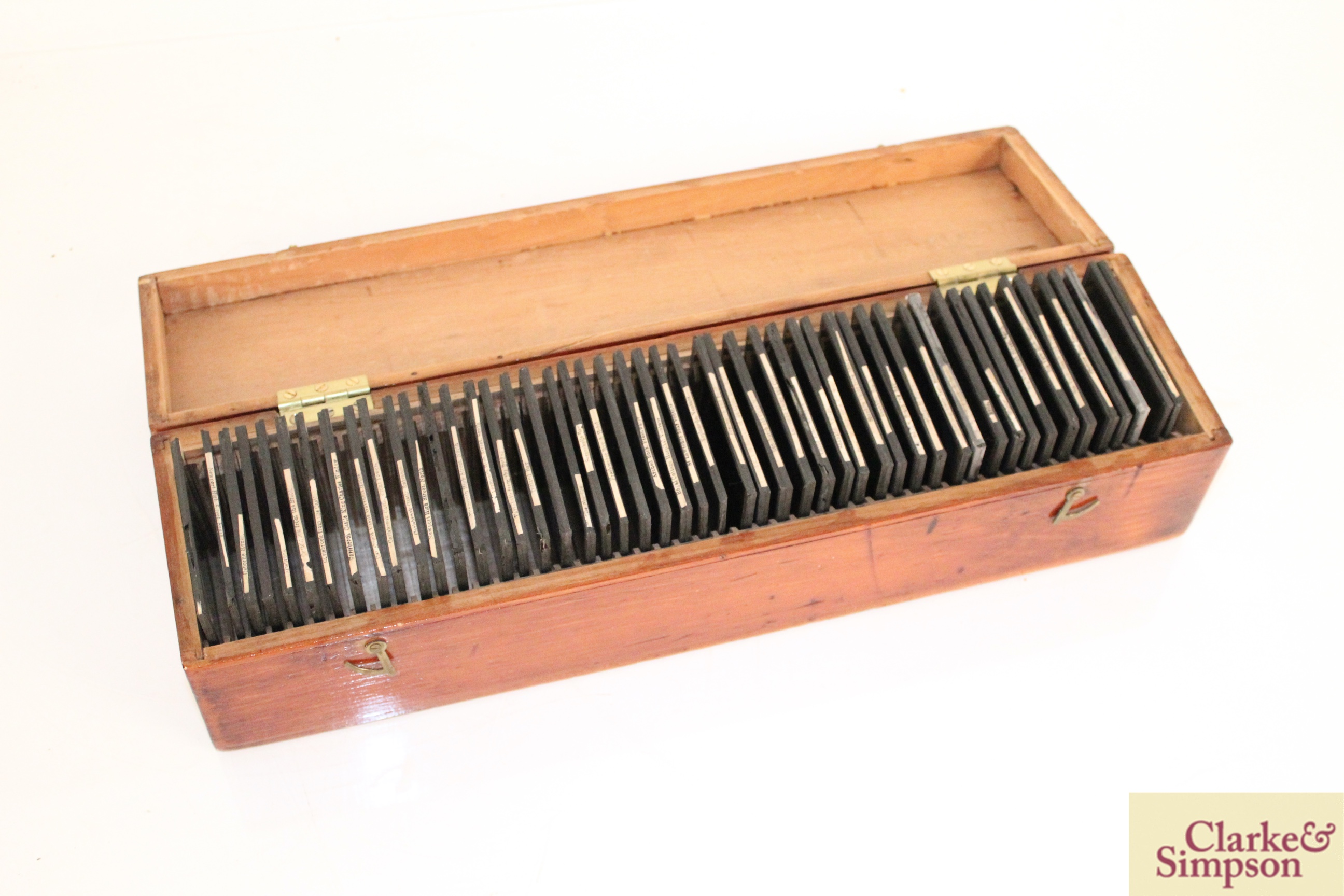A Victorian wooden case containing approx. 50 Magi - Image 3 of 7