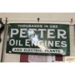 An enamel advertising sign for "Petter Oil Engines