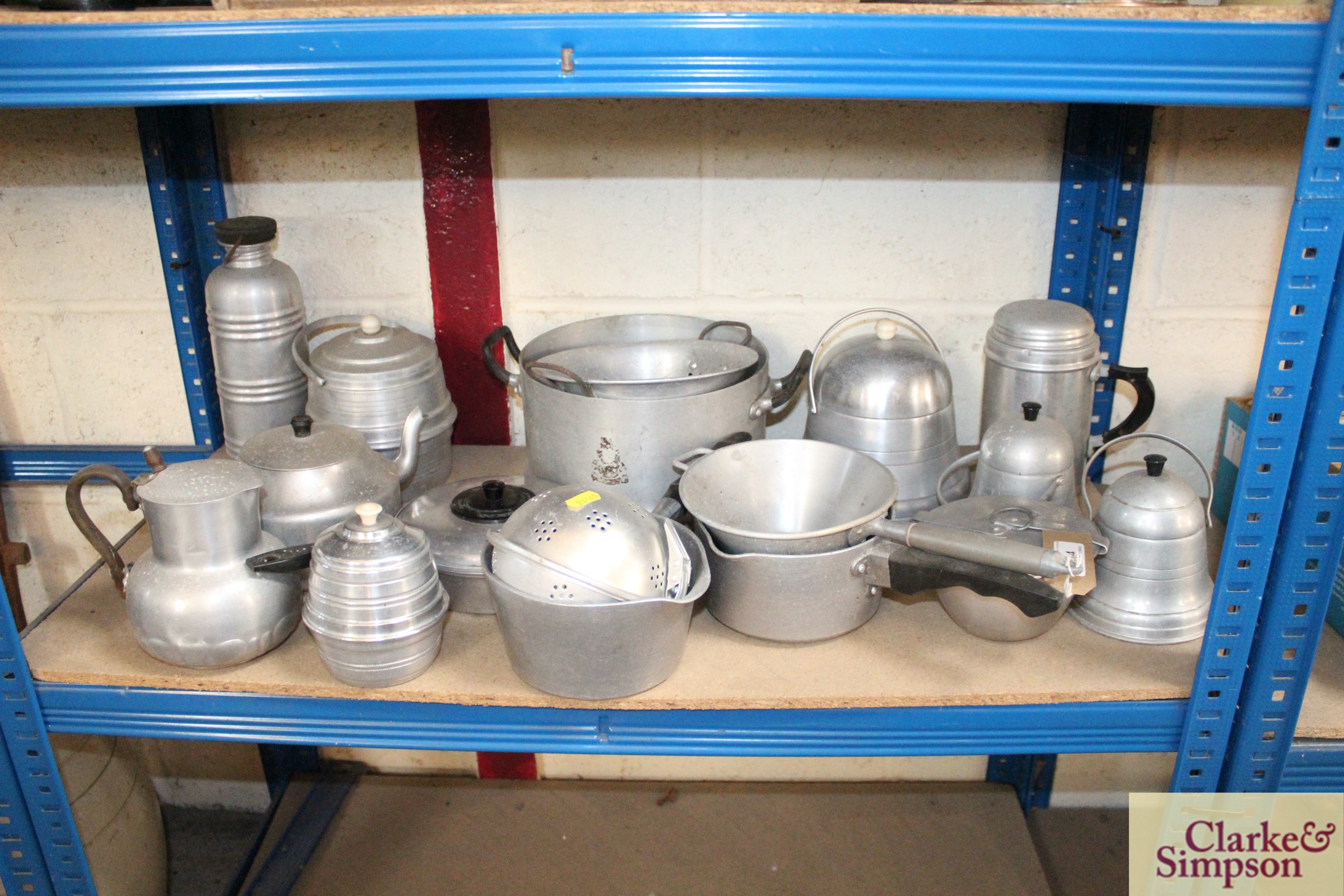 A collection of aluminium kitchenware