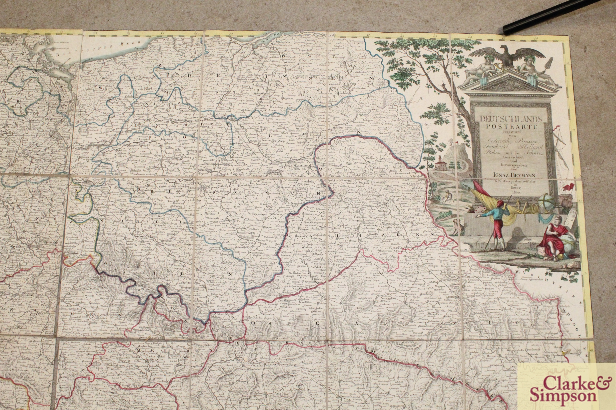An 1800 four section map of the Deutschlands by Ig - Image 3 of 5