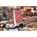 A wooden model of the Thames sailing barge "Ventur