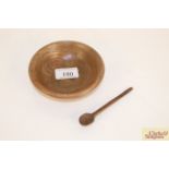 A 19th Century Treen infants food bowl and spoon