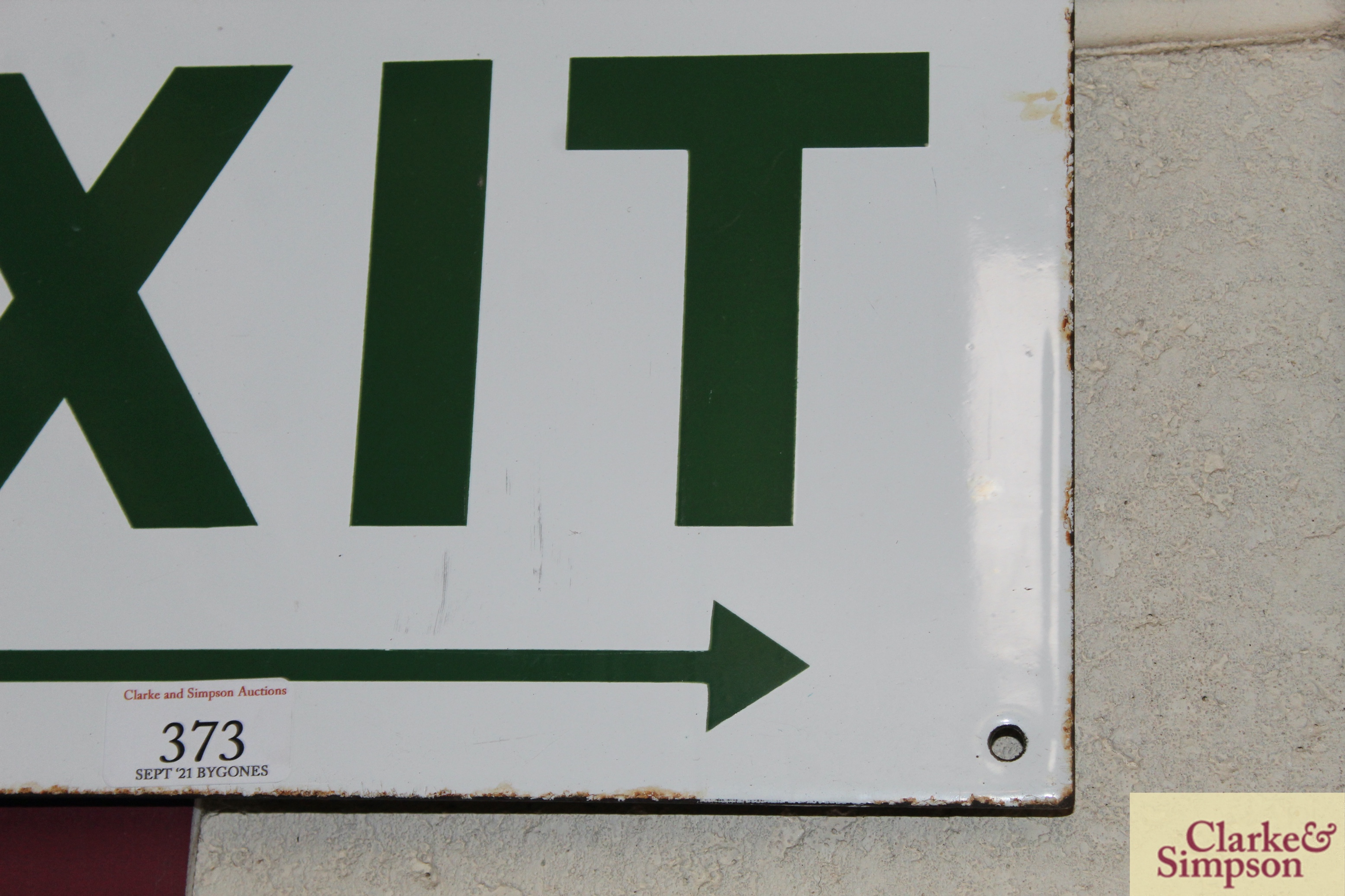 An enamel "Fire Exit" sign approx. 12" x 14" - Image 4 of 5