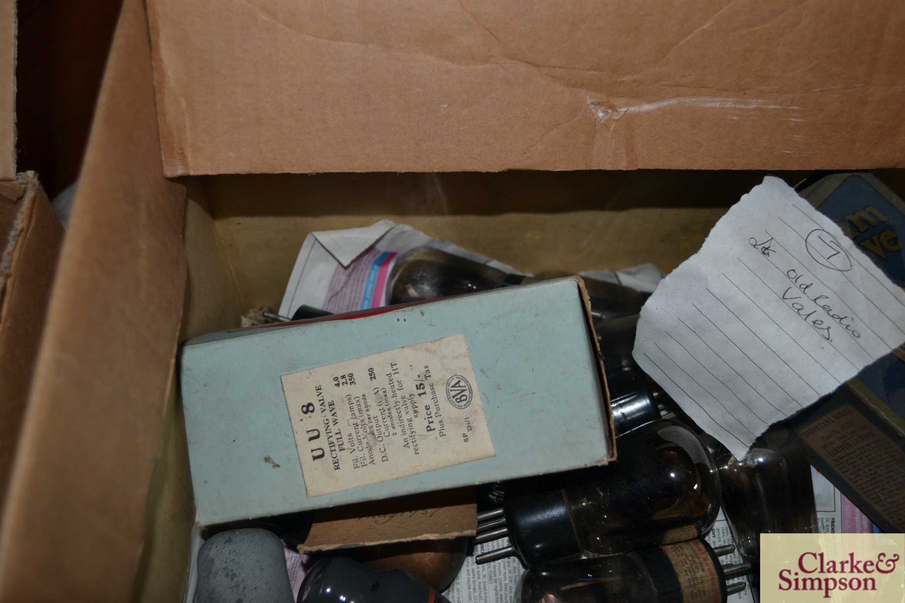 A large collection of old radio values, some boxed