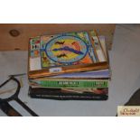 Various jigsaw puzzles, wooden alphabet set etc.