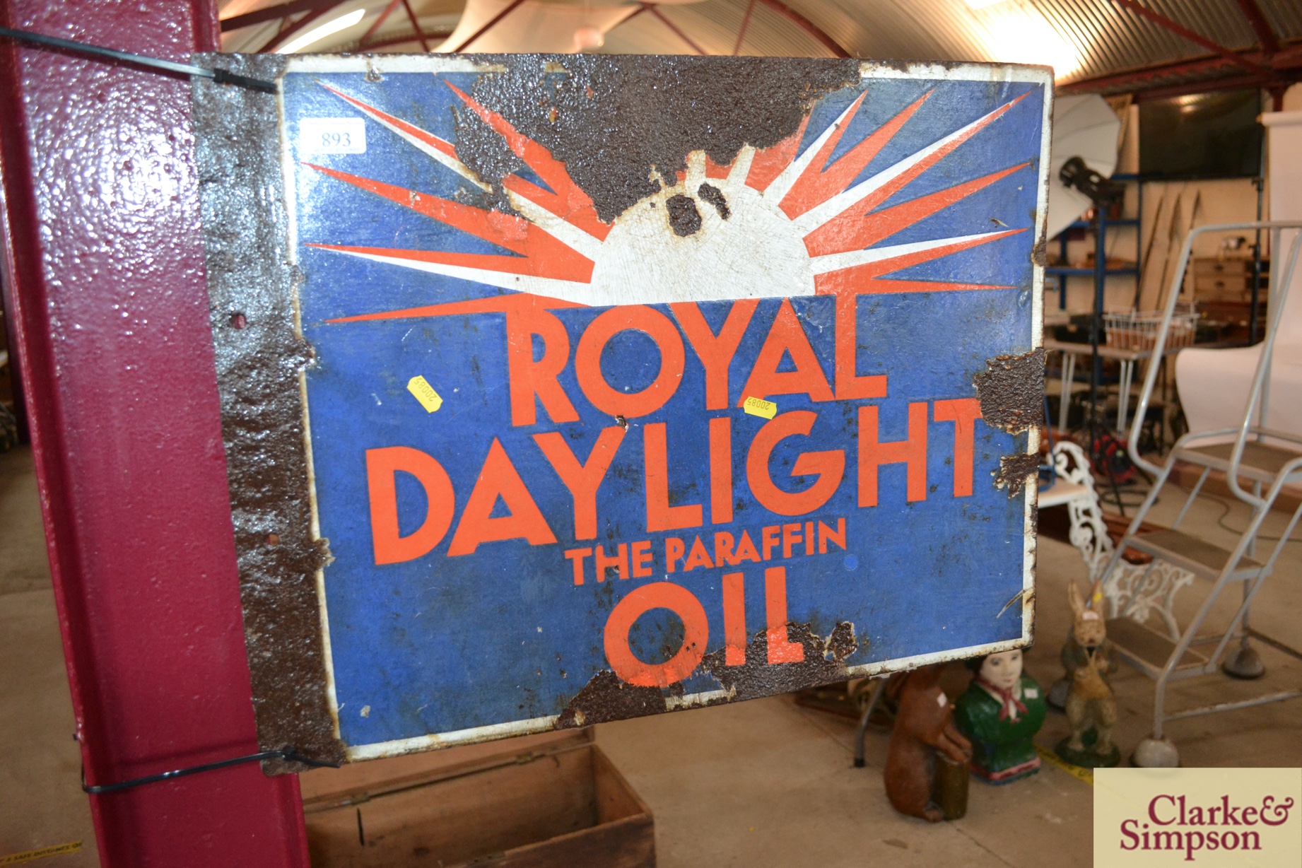 A double sided enamel advertising sign for "Royal