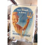 A double sided National Savings poster "Lend Stren