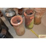 Two terracotta chimney pots AF