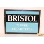 A "Bristol Tipped Cigarettes" enamel advertising sign,