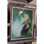 A Lee Travino framed golfing print