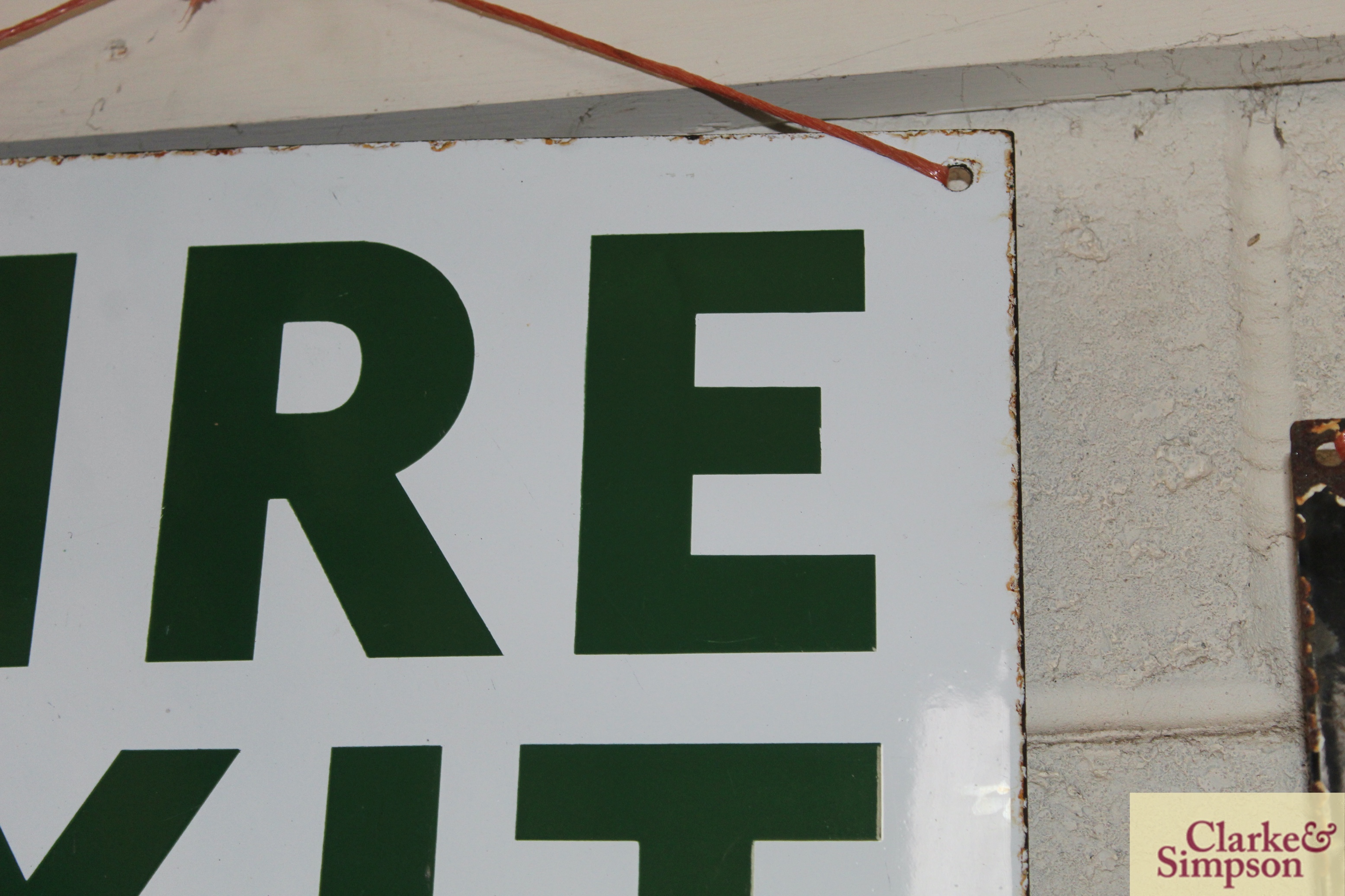 An enamel "Fire Exit" sign approx. 12" x 14" - Image 3 of 5