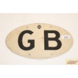 A large commercial vehicle GB plate approx. 12" x