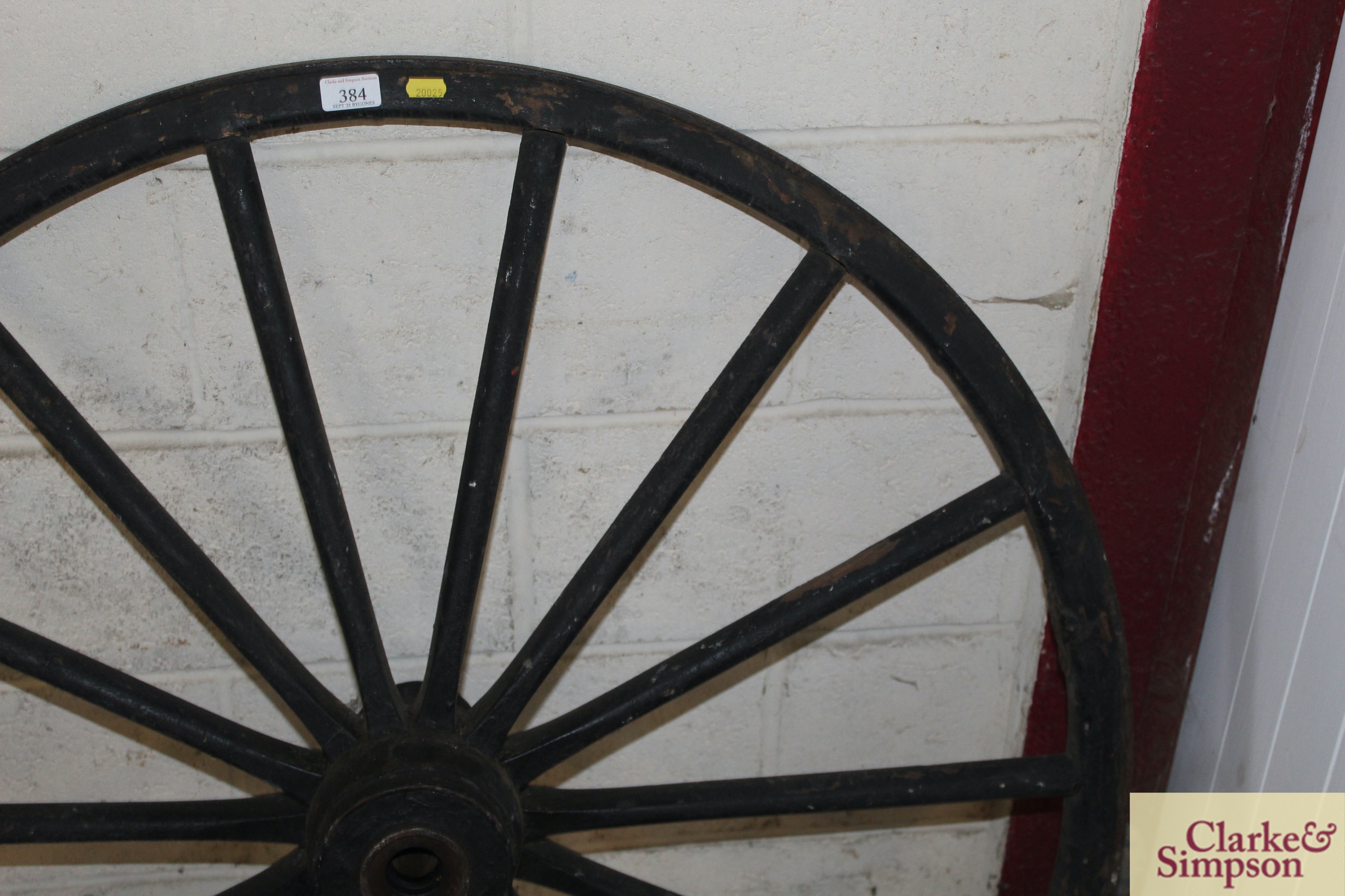 A vintage carriage wheel approx. 42" dia. - Image 2 of 6